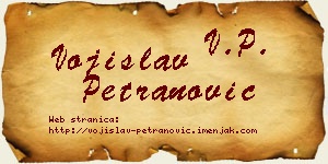 Vojislav Petranović vizit kartica